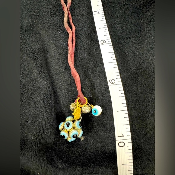 Jewelry - Evil Eye Charm Pendant Necklace on Leather Cord